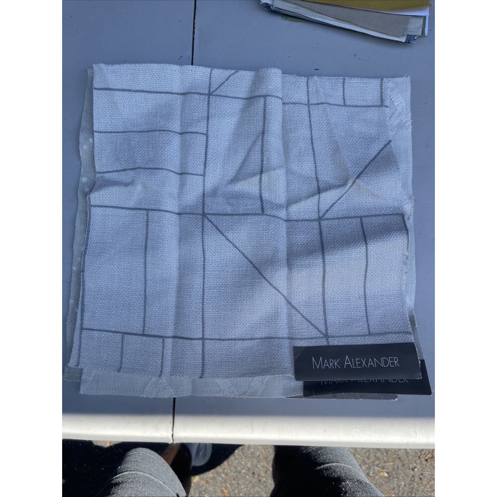 Mark Alexander Malian Gunmetal- Printed Geometric Linen Lot Of 3